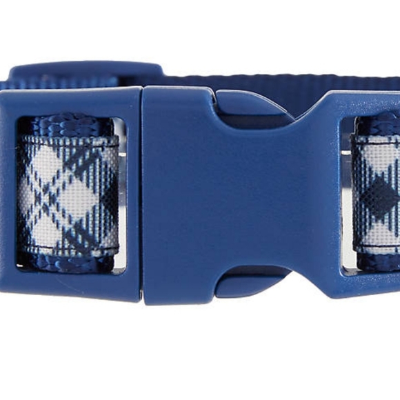 Top Paw® Blue Plaid with Bow Tie Adjustable Dog Collar Small - Picture 4 of 5